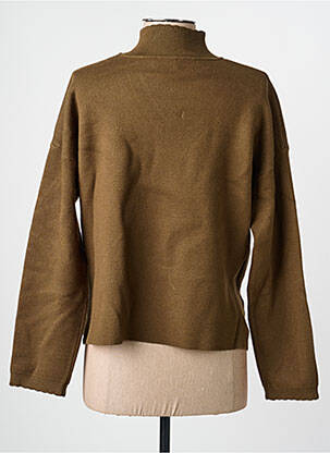 Pull coupe droite manches longues vert C'EST BEAU LA VIE femme