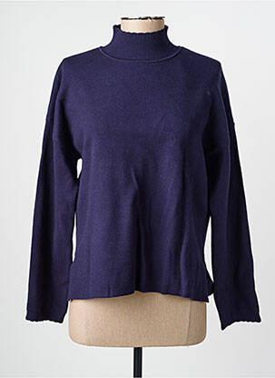 Pull coupe droite manches longues bleu C'EST BEAU LA VIE femme
