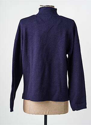 Pull coupe droite manches longues bleu C'EST BEAU LA VIE femme