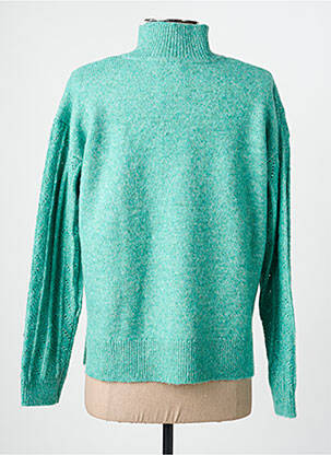 Pull tissage chiné manches longues vert C'EST BEAU LA VIE femme