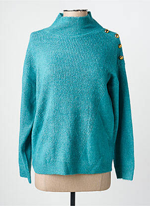 Pull tissage chiné manches longues vert C'EST BEAU LA VIE femme