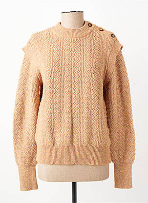 Pull coupe cintrée manches longues orange C'EST BEAU LA VIE femme