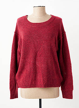 Pull coupe droite manches longues rouge C'EST BEAU LA VIE femme