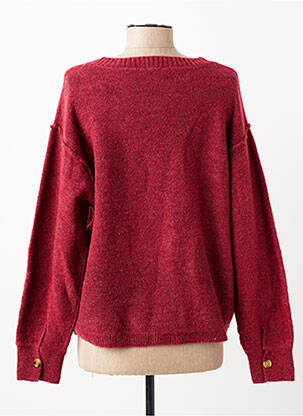 Pull coupe droite manches longues rouge C'EST BEAU LA VIE femme