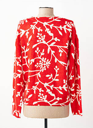 Pull coupe droite manches longues rouge C'EST BEAU LA VIE femme