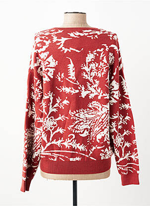 Pull coupe droite manches longues rouge C'EST BEAU LA VIE femme