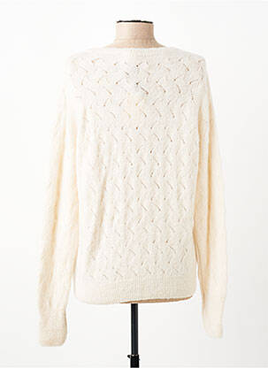 Pull coupe cintrée manches longues blanc JULIE GUERLANDE femme