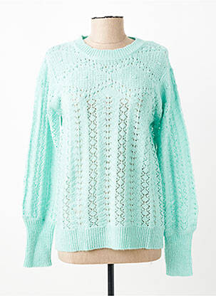 Pull coupe cintrée manches longues bleu C'EST BEAU LA VIE femme