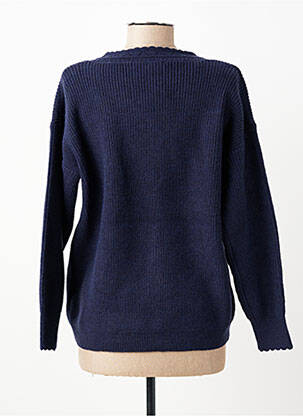 Pull coupe droite manches longues bleu C'EST BEAU LA VIE femme