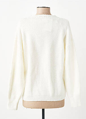Pull col v manches longues blanc C'EST BEAU LA VIE femme