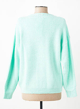 Pull coupe droite manches longues vert C'EST BEAU LA VIE femme