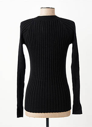 Pull coupe cintrée manches longues noir C'EST BEAU LA VIE femme