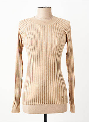 Pull coupe cintrée manches longues marron C'EST BEAU LA VIE femme