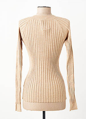 Pull coupe cintrée manches longues marron C'EST BEAU LA VIE femme