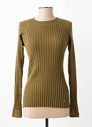 Pull coupe cintrée manches longues vert C'EST BEAU LA VIE femme