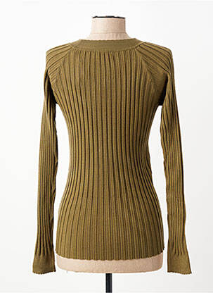 Pull coupe cintrée manches longues vert C'EST BEAU LA VIE femme