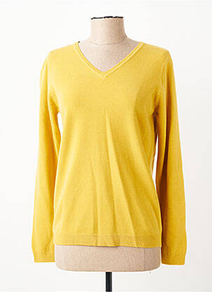 Pull coupe cintrée manches longues jaune OAKS VALLEY femme
