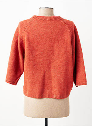 Pull coupe droite manches 3/4 orange C'EST BEAU LA VIE femme