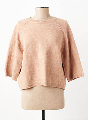 Pull coupe droite manches 3/4 beige C'EST BEAU LA VIE femme