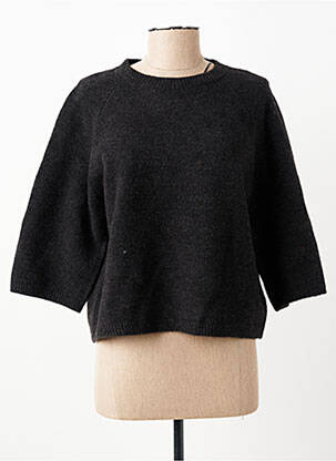 Pull coupe droite manches 3/4 gris C'EST BEAU LA VIE femme