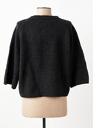 Pull coupe droite manches 3/4 gris C'EST BEAU LA VIE femme