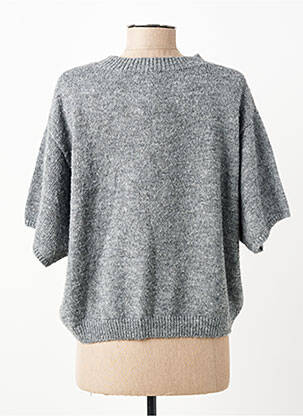 Pull coupe droite manches courtes gris C'EST BEAU LA VIE femme
