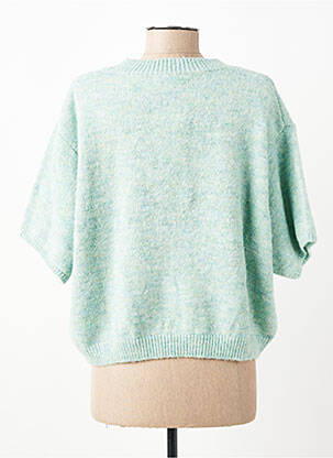 Pull coupe droite manches courtes bleu C'EST BEAU LA VIE femme