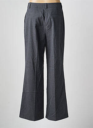 Pantalon flare fermeture zippée sous rabat avec crochet taille haute gris JULIE GUERLANDE femme