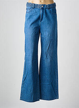 Jeans coupe large stretch taille haute bleu C'EST BEAU LA VIE femme