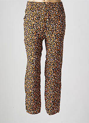 Pantalon droit tissage crêpe taille normale marron C'EST BEAU LA VIE femme