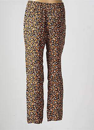 Pantalon droit tissage crêpe taille normale marron C'EST BEAU LA VIE femme