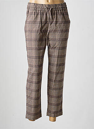 Pantalon 7/8 taille élastique taille normale marron C'EST BEAU LA VIE femme