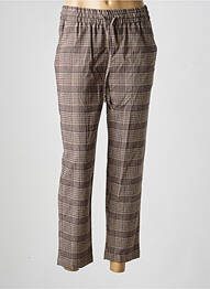 Pantalon 7/8 taille élastique taille normale marron C'EST BEAU LA VIE femme