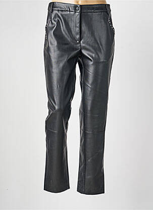 Pantalon droit fermeture zippée sous rabat boutonné taille normale noir JULIE GUERLANDE femme