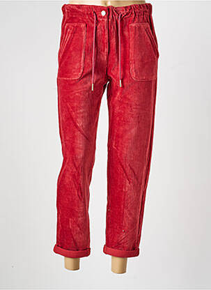 Pantalon 7/8 stretch taille normale rouge C'EST BEAU LA VIE femme