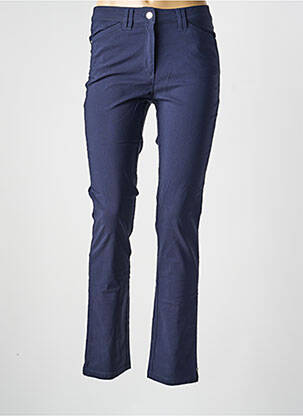 Pantalon droit stretch taille normale bleu JULIE GUERLANDE femme