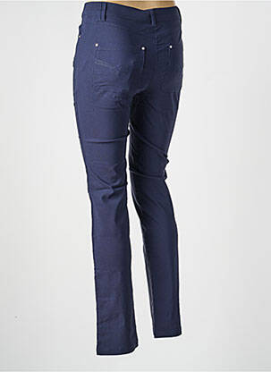Pantalon droit stretch taille normale bleu JULIE GUERLANDE femme