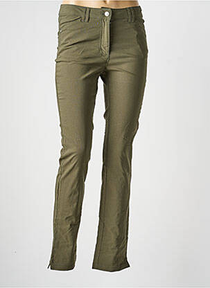 Pantalon droit stretch taille normale vert JULIE GUERLANDE femme