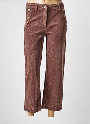Pantalon 7/8 stretch taille normale marron C'EST BEAU LA VIE femme