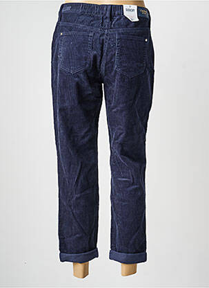 Pantalon 7/8 fermeture zippée sous rabat boutonné taille normale bleu C'EST BEAU LA VIE femme