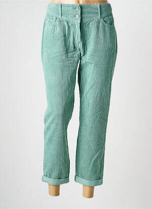 Pantalon 7/8 fermeture zippée sous rabat boutonné taille normale vert C'EST BEAU LA VIE femme