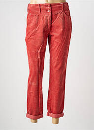 Pantalon 7/8 fermeture zippée sous rabat boutonné taille normale rouge C'EST BEAU LA VIE femme