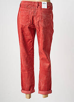 Pantalon 7/8 fermeture zippée sous rabat boutonné taille normale rouge C'EST BEAU LA VIE femme