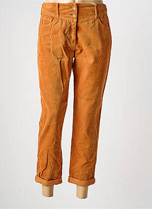 Pantalon 7/8 fermeture zippée sous rabat boutonné taille normale orange C'EST BEAU LA VIE femme