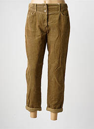 Pantalon 7/8 fermeture zippée sous rabat boutonné taille normale vert fonce C'EST BEAU LA VIE femme