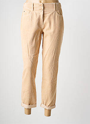 Pantalon 7/8 fermeture zippée sous rabat boutonné taille normale beige C'EST BEAU LA VIE femme