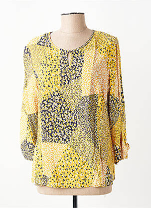Blouse tissage popeline manches 3/4 jaune GEVANA femme