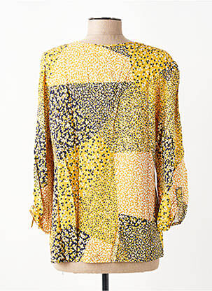 Blouse tissage popeline manches 3/4 jaune GEVANA femme