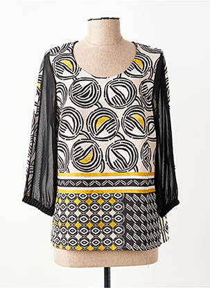 Blouse légère et transparente manches 3/4 noir MERI & ESCA femme