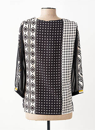 Blouse légère et transparente manches 3/4 noir MERI & ESCA femme